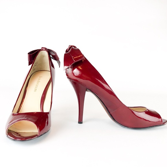 Enzo Angiolini Patent Leather Peep Toe Heels - Picture 2 of 15